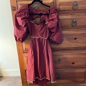 NWT Anthropologie Women’s Burgundy Dress, Size Large.